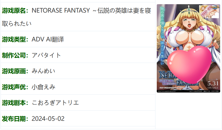 图片[2]-k572  [中文] NETORASE FANTASY ～传说的英雄想要妻子被夺走～ AI汉化版[570.8M]-乐游二次元