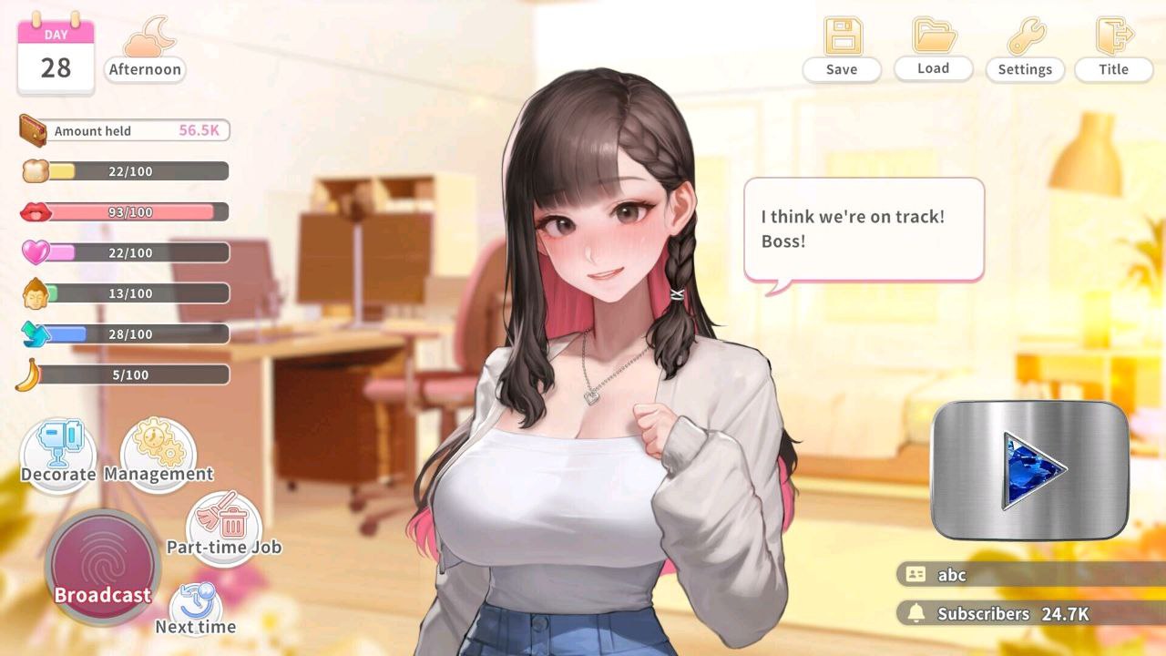 图片[4]-t2153 直播开始！VTuber 训练 Streaming ON! VTuber Training 官方中文步兵版 [新作/700M]-乐游二次元